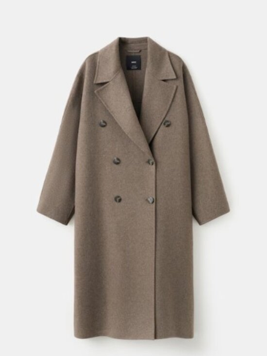 Mango Jackets & Blazers - MANGO Handmade Oversized Wool Coat XL Medium Brown